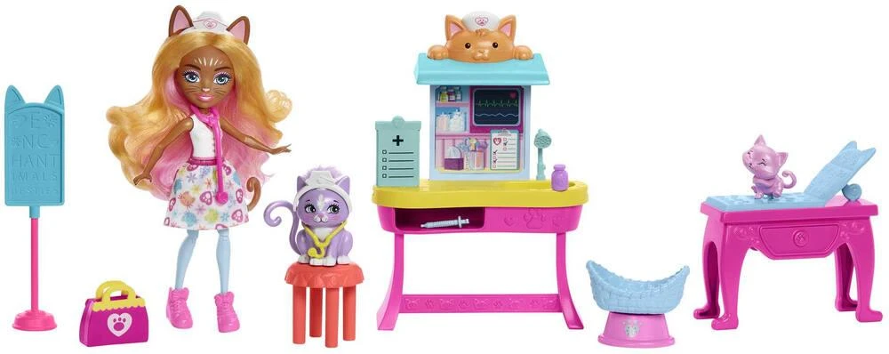 MATTEL ENCHANTIMALS - POUPEE ET COFFRET BETES CITADINES CABINET DU DOCTEUR CHAT 3 MATTEL ENCHANTIMALS - POUPEE ET COFFRET BETES CITADINES CABINET DU DOCTEUR CHAT