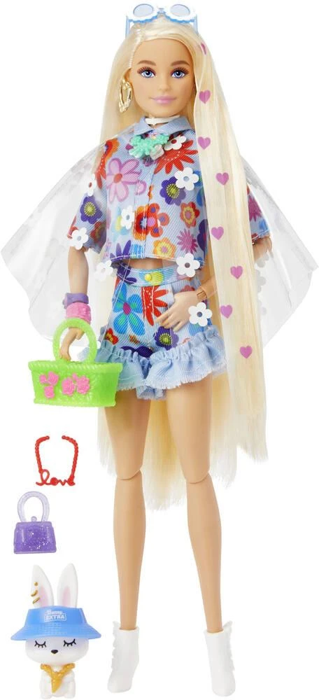 MATTEL POUPEE BARBIE EXTRA ROBE FLEURIE 3 MATTEL POUPEE BARBIE EXTRA ROBE FLEURIE
