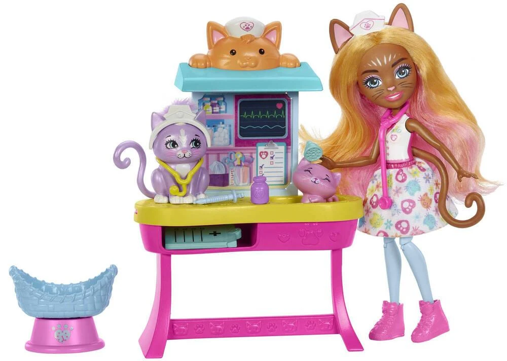 MATTEL ENCHANTIMALS - POUPEE ET COFFRET BETES CITADINES CABINET DU DOCTEUR CHAT 5 MATTEL ENCHANTIMALS - POUPEE ET COFFRET BETES CITADINES CABINET DU DOCTEUR CHAT – Image 3